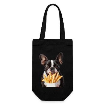 Boston Terrier - Geschenkbeutel für Flaschen - Schwarz - Vorne