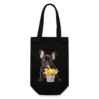 French Bulldog - Gift Bag for Bottles - black - Front