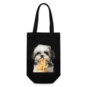 Shih Tzu - Geschenkbeutel für Flaschen - Schwarz - Vorne