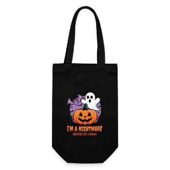 Niedliches Geister Halloween Outfit Damen - Geschenkbeutel für Flaschen - Schwarz - Vorne