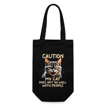 Lustiges Katzen Katzenbesitzer Haustier Katze - Geschenkbeutel für Flaschen - Schwarz - Vorne