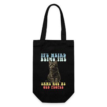 Funny Cats Saying Adult Old People Grandma Grandpa - Gift Bag for Bottles - black - Front