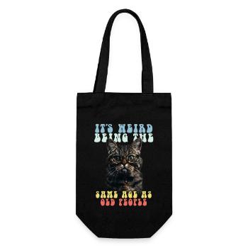 Funny Cats Saying Adult Old People Grandma Grandpa - Gift Bag for Bottles - black - Front