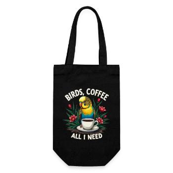 Funny Bird Coffee Zoo Retro Coffee All I Need - Gift Bag for Bottles - black - Front