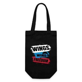 Wings Wind Freedom – Paragliding Design - Gift Bag for Bottles - black - Front