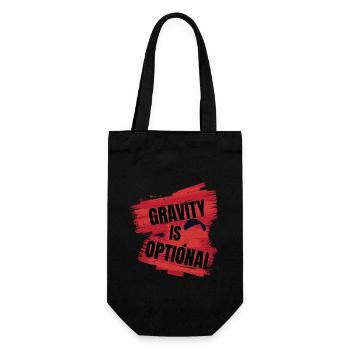Gravity Is Optional – Paragliding Design - Gift Bag for Bottles - black - Front