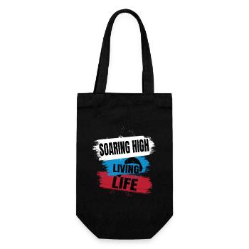 Soaring High Living Life – Paragliding Design - Gift Bag for Bottles - black - Front