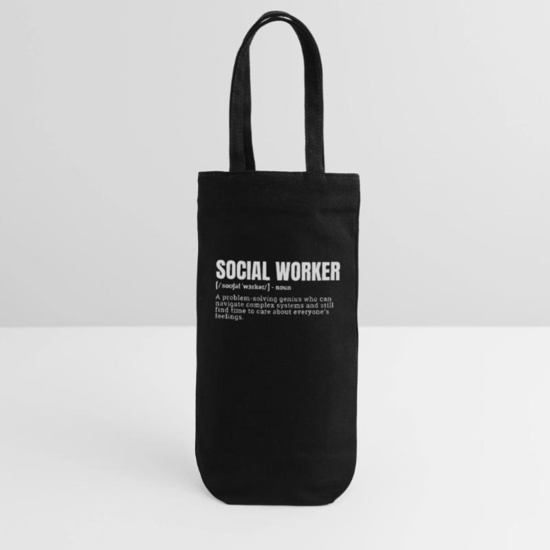 Funny Social Worker Problem-Solving Genius Definit Geschenkbeutel für Flaschen