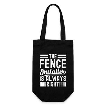 Zauninstallateur Zaunbauer Fence Installer - Geschenkbeutel für Flaschen - Schwarz - Vorne
