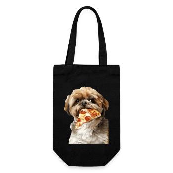 Shih Tzu - Geschenkbeutel für Flaschen - Schwarz - Vorne