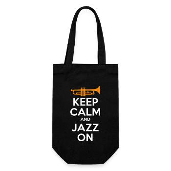 Keep Calm And Jazz On - Jazz Music Inspiration - Gift Bag for Bottles - black - Front