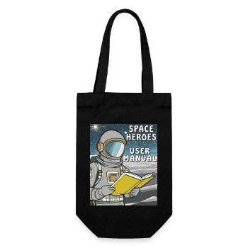 ASTRONAUT BOOK SPACE HERO USER MANUAL - Gift Bag for Bottles - black - Front