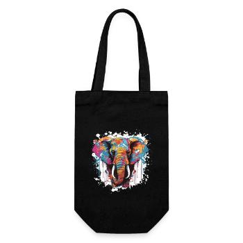 Elephant Head Portrait Pop Art - Gift Bag for Bottles - black - Front