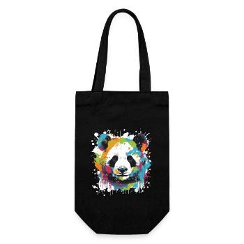 Panda Head Portrait Pop Art - Gift Bag for Bottles - black - Front