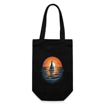 âAventure en voilier au coucher du soleil - Sac à bouteille - noir - Devant