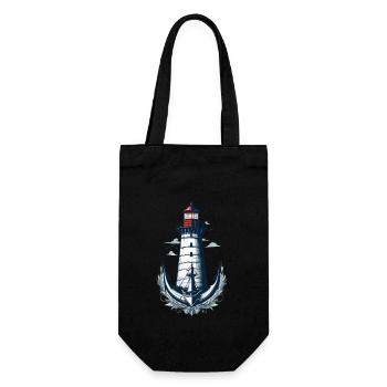 Lighthouse Hobby Fisherman Seafarer Sea Lover - Gift Bag for Bottles - black - Front