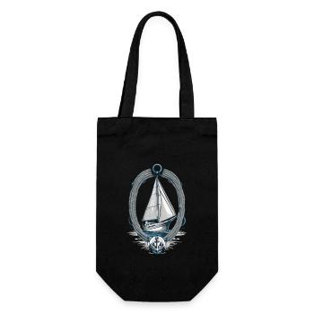 äSegelabenteuer Maritime Eleganz - Geschenkbeutel für Flaschen - Schwarz - Vorne