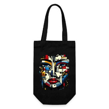 Women girl power design art female feminism symbol - Gift Bag for Bottles - black - Front