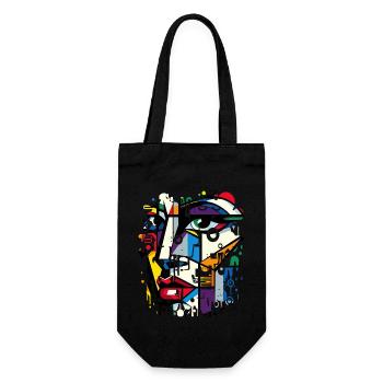 Women girl power design art female feminism symbol - Gift Bag for Bottles - black - Front