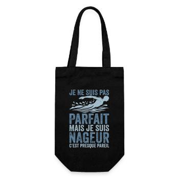 Swimmer | I'm not perfect, I'm a swimmer - Gift Bag for Bottles - black - Front