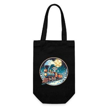 Christmas Mouse Railway Model Railway Kids - Gift Bag for Bottles - black - Front