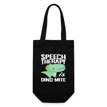 Speech therapy is dinosaur - Gift Bag for Bottles - black - Front
