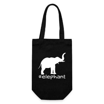 Funny Elephant Hashtag - Gift Bag for Bottles - black - Front