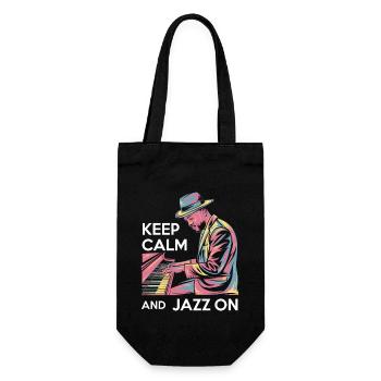 Entspanne Dich Und Genieße Jazz Musik - Geschenkbeutel für Flaschen - Schwarz - Vorne