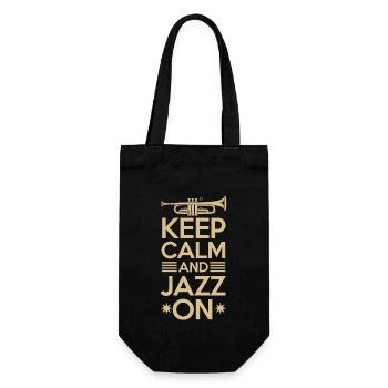 Keep Calm And Jazz On Musikliebhaber - Geschenkbeutel für Flaschen - Schwarz - Vorne