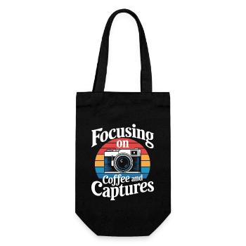 Photographe : Capturer le café et les moments - Sac à bouteille - noir - Devant