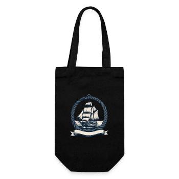 Sailing Ship Adventure Maritime Motif - Gift Bag for Bottles - black - Front
