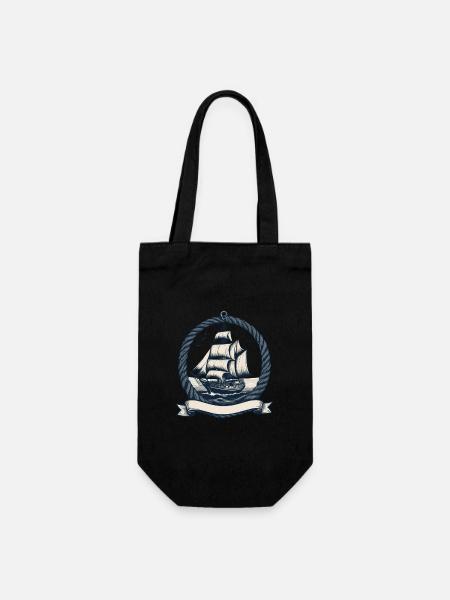 Segelschiff Abenteuer Maritimes Motiv - Geschenkbeutel für Flaschen - Schwarz
