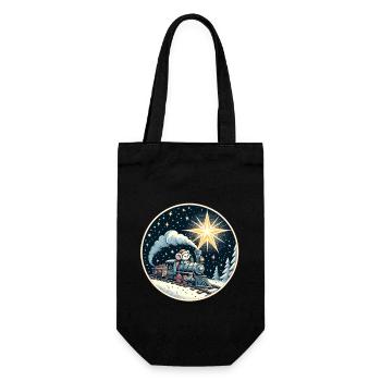 Christmas Christmas Mouse Model Train Kids - Gift Bag for Bottles - black - Front