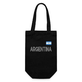 Argentinien Geschenk Argentina Argentine Flagge - Geschenkbeutel für Flaschen - Schwarz - Vorne