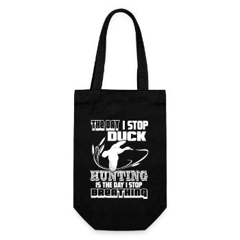 The Day I Stop Duck Hunting I Stop Breathing - Gift Bag for Bottles - black - Front