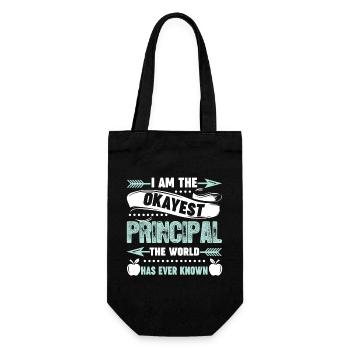 I Am The Okayest Principal - Gift Bag for Bottles - black - Front
