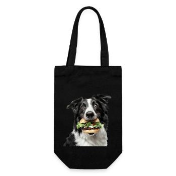 Border Collie - Gift Bag for Bottles - black - Front