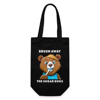 BÄR BRUSH AWAY THE SUGAR BUGS - Geschenkbeutel für Flaschen - Schwarz - Vorne