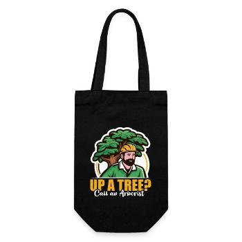 Arboriculteur dans un arbre Appel bûcheron Travailleur forestier - Sac à bouteille - noir - Devant