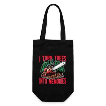 Logging I Turn Trees Into Memories Lumber Worker - Gift Bag for Bottles - black - Front