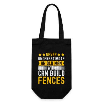 Zauninstallateur Zaunbauer Fence Installer - Geschenkbeutel für Flaschen - Schwarz - Vorne