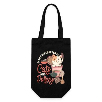 poterie céramiste artiste chat facilement - Sac à bouteille - noir - Devant