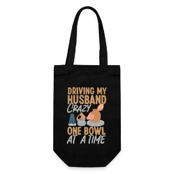 Pottery Ceramics Artist Husband - Gift Bag for Bottles - black - Front