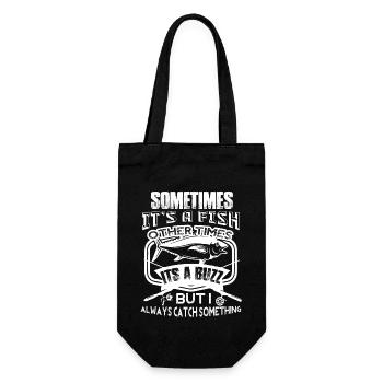 Fishing I Always Catch Something - Gift Bag for Bottles - black - Front