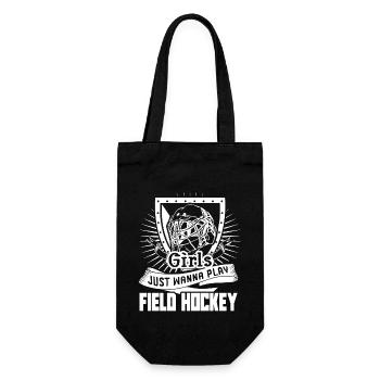 Girl Just Wanna Play Field Hockey - Gift Bag for Bottles - black - Front