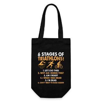 6 Etappen Triathlon Triathlon Schwimmen Rad Lauf Tri - Geschenkbeutel für Flaschen - Schwarz - Vorne