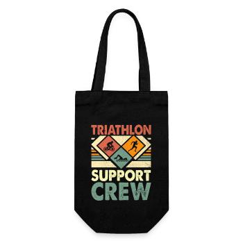 Triathlon Support Crew Schwimmen Rad Laufen Triathlet - Geschenkbeutel für Flaschen - Schwarz - Vorne