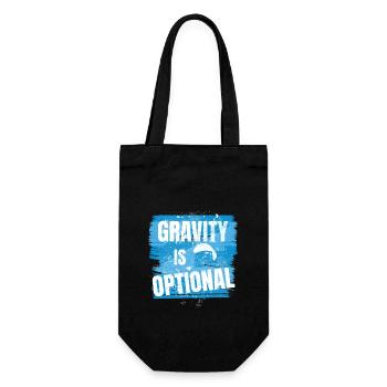 Gravity is optional - Flieger Spruch - Geschenkbeutel für Flaschen - Schwarz - Vorne