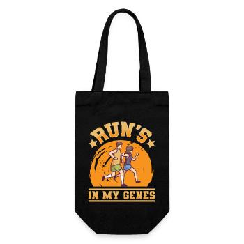 Run's In My Genes Jogging Running - Gift Bag for Bottles - black - Front