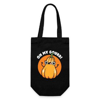 Oh Mein Kürbis - Lustiges Herbst Outfit - Geschenkbeutel für Flaschen - Schwarz - Vorne